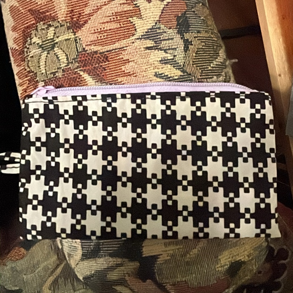 EUC Baggu Go Pouch Small  - Black & White Pixel Gingham